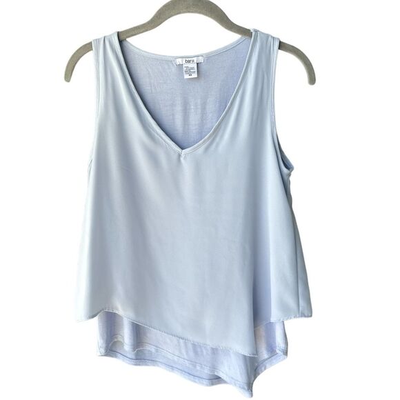 Bar III Layered Tank Light Blue Blouse Angled Size XS - Picture 1 of 4